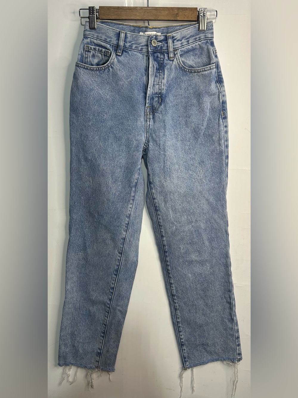 Pacsun Acid Washed Raw Hem High Rise Straight Jeans Size 23